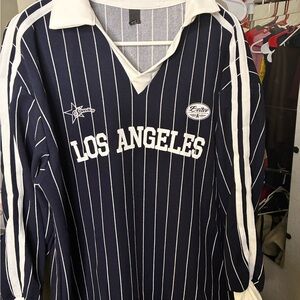 Los Angeles Striped Navy and White Jersey